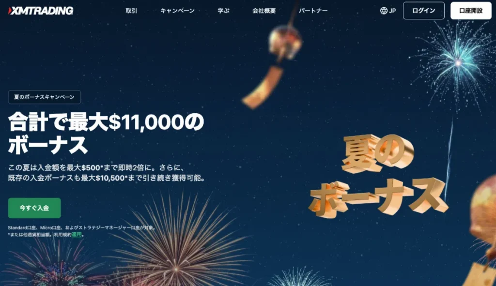 2位 XMTrading:100%+100%+20%【期間限定】